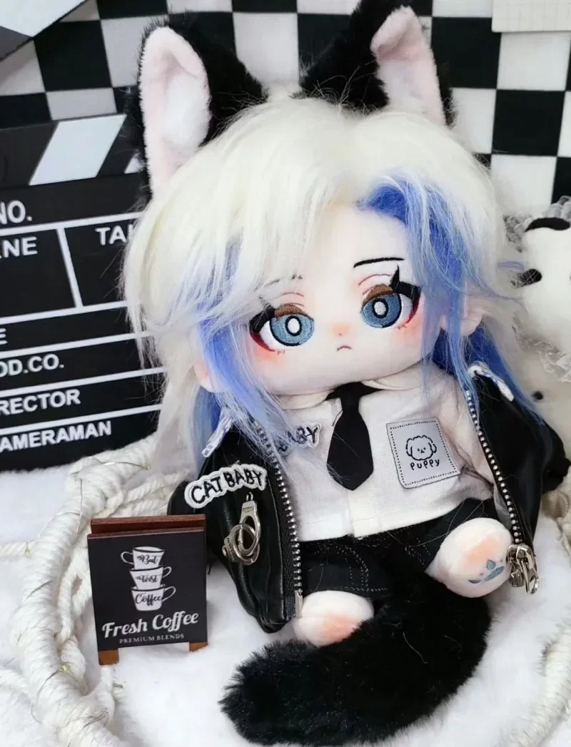 20CM Anime BLUE LOCK Cosplay Michel Caesar Cartoon Soft Adorable Plush Doll and Clothes with Ear and Tail Toy Christmas Gift