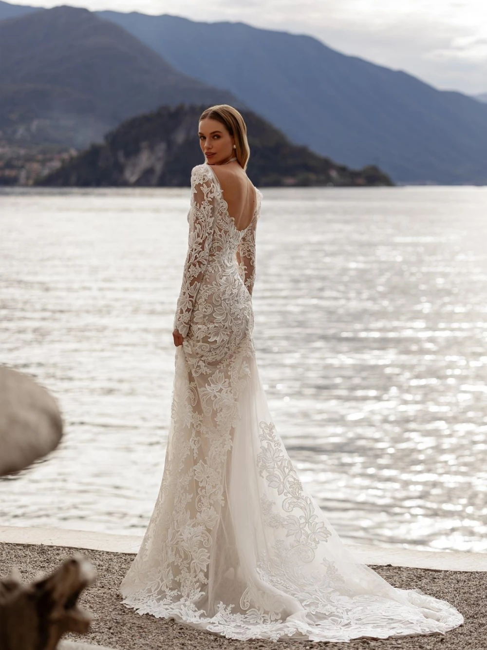 Abiti da sposa classici con collo quadrato abito da sirena romantico per la sposa abito da sposa lungo fino al pavimento senza schienale Vestido De Novia