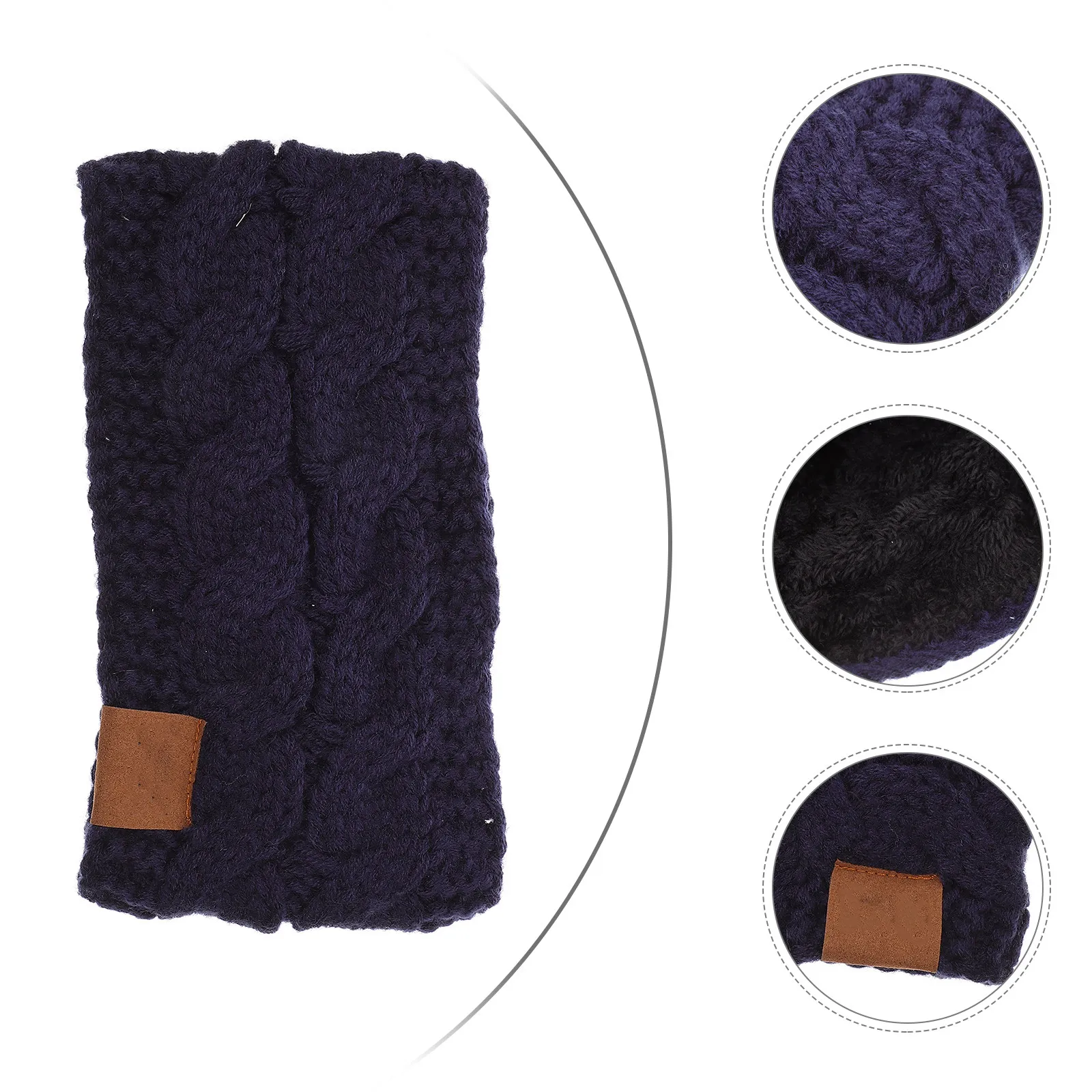 

1Pcs Fleece Lined Wide-Brimmed Headband Elastic Breathable Knitted Hair Accessory for Autumn Winter Sports Yoga Fitness Outdoor