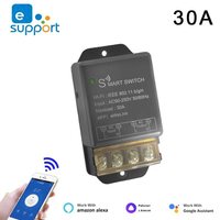 Ewelink 1CH 30A WiFi Smart Switch,AC 110V 220V Wireless Intelligent Relay,2.4Ghz Remote Control Work With Alice Alexa Google