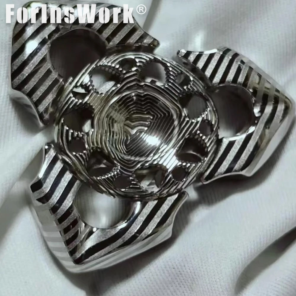 KillAll Not Happy titanio cristalizado Damasco EDC Lotus tres páginas sensación dedo giroscopio descompresión EDC juguetes mano Spinner