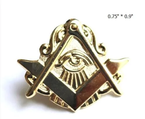 Masonic Freemasonry Square and Compass All Seeing Eye Lapel Pin Badge with Skull & Bones Symbol Gift for Freemason