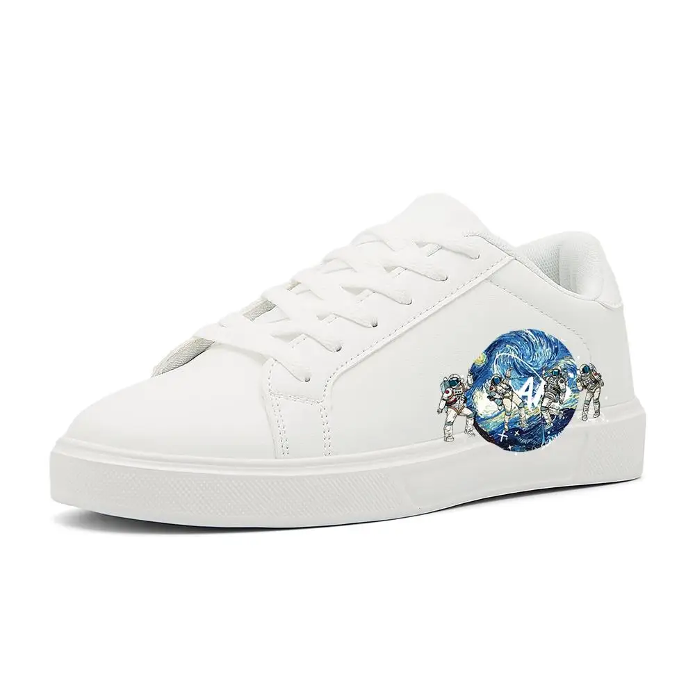 

Classic White Leather Sneakers for Men: Versatile – Comfortable for Office, Date & Weekend Spray paint graffiti white shoes