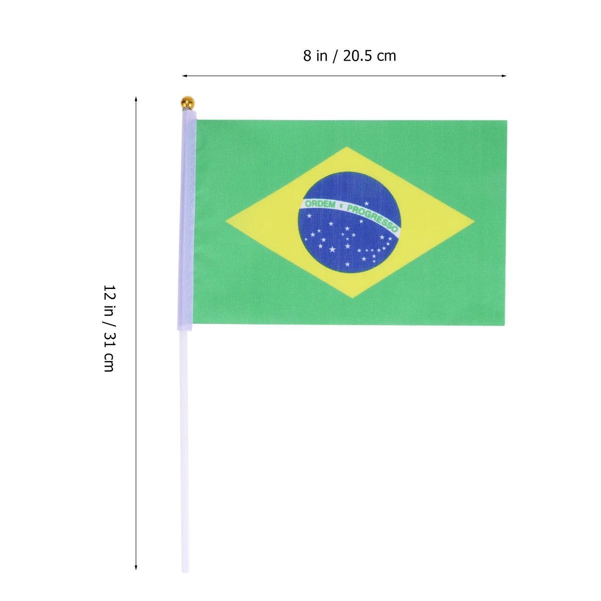 

50pcs Hand Waving Flags Durable Brazil Stick Lightweight Handheld Country Flags for Party Sports Events Decorations
