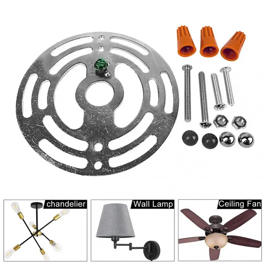 Universal Crossbar Fixture Mounting Bracket for Mounting Wall Lights Chandeliers with Ground Bolts Acorn Cap Nuts