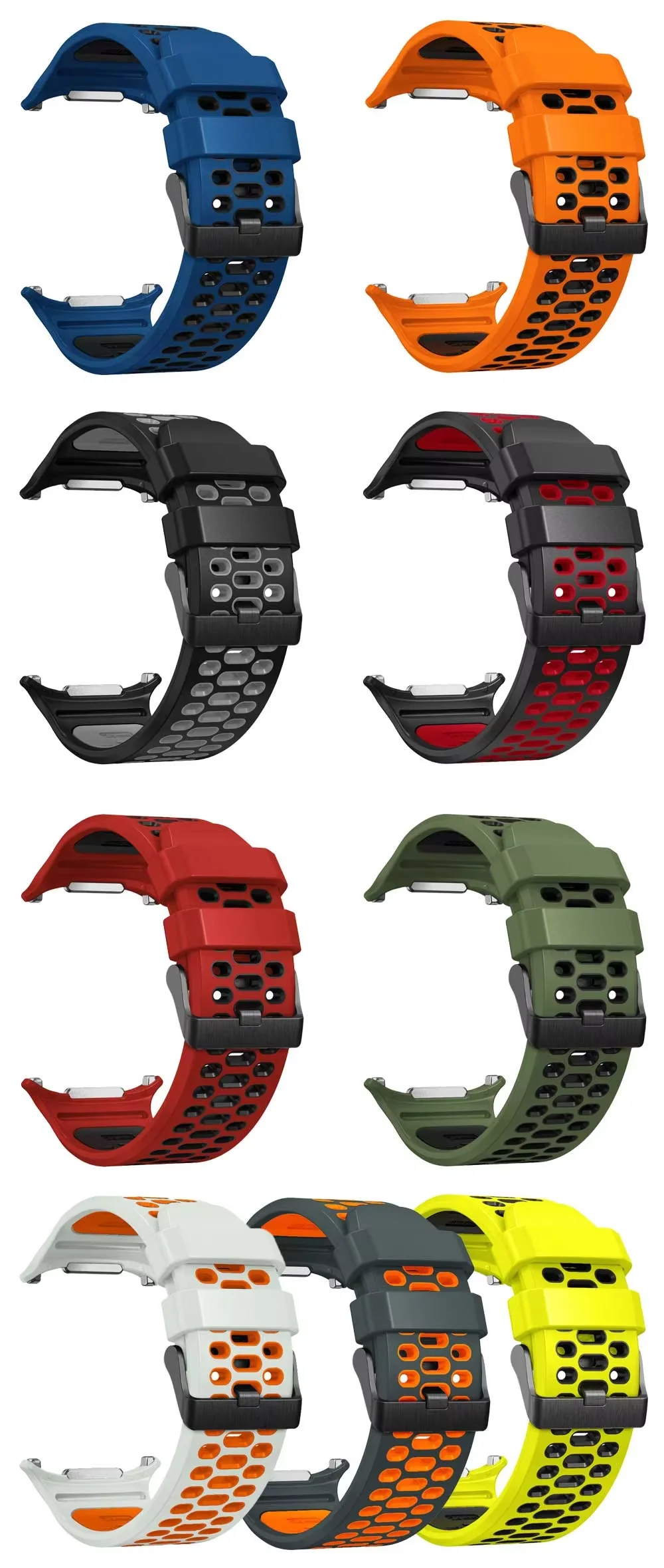 Atmungsaktives Silikon-Sportarmband für Samsung Galaxy Watch Ultra 47mm Ultra 2 - Verstellbares Uhrenarmband – Detail 2
