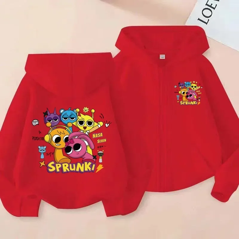Sprunki Rhythm Box Kinder-Kapuzenjacke mit Reißverschluss, Unisex Cartoon-Jacke für Jungen und Mädchen, Modisch Trendig – Detail 6