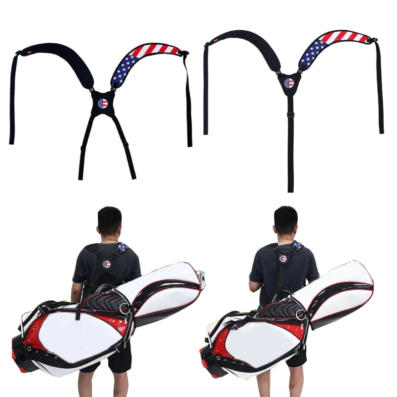 2024 New Golf Bag Strap Adjustable Golf Bag Strap Replacement Universal Comfortable Golf Bag Double Shoulder Strap with 4