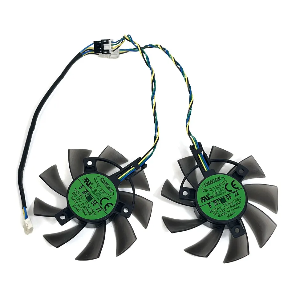 2FAN 4PIN T128015SU GTX 1050 TI GPU FAN，For ASUS Cerberus GeForce GTX 1050 Ti、CERBERUS-GTX1050TI-A4G Graphics card cooling fan