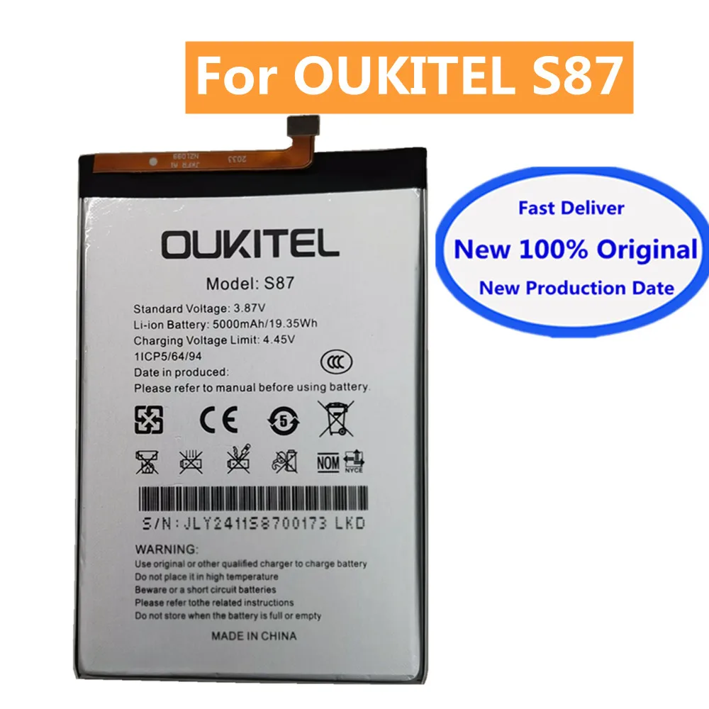 

Mobile Phone Original Battery For Oukitel C25 S87 5000mAh Batteries