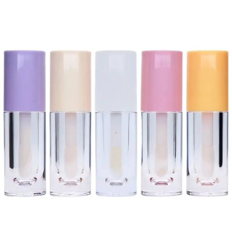 6.5ml Container Lip Glaze Bottle Purple Pink Creamy White Yellow Black White Lid Clear Tube Makeup Tool Lipgloss Base Empty