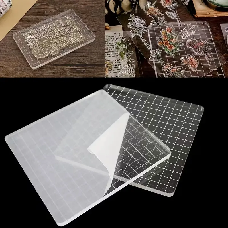 Bloco de selos transparentes de silicone acrílico para scrapbooking, álbum diy, cartões, decoração, alça em relevo, carimbo em forma de partida