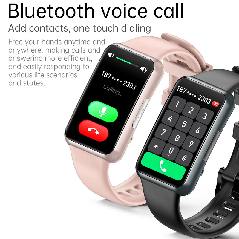 JL06 جهاز تعقب للياقة البدنية الذكية الفرقة بلوتوث دعوة 1.47 "HD عرض الرجال النساء Smartwatch E/C/G سوار SpO2 معصمه الضغط