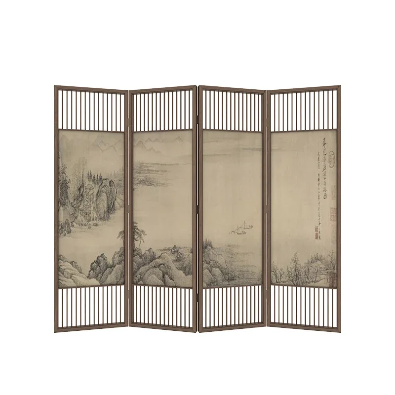 Song Dynasty aesthetics Chinese screen partition living room entrance entrance home tea room solid wood shield folding