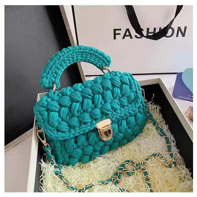 DIY Knitted Handbag Wallet Fashion Rope Woven Ladies Handbag Designer Casual Chain Shoulder Messenger Bag