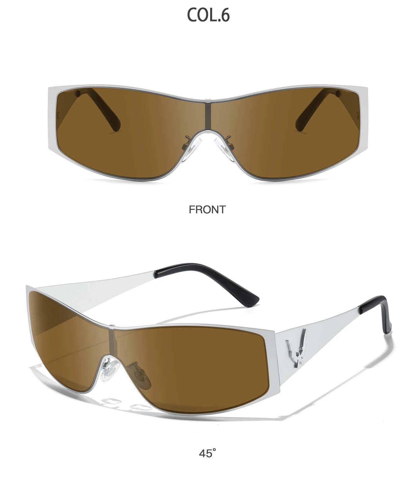 Modische Übergroße Metall-Sonnenbrille mit UV400-Schutz für Männer und Frauen im Vintage-Stil für Wandern und Radfahren – Detail 9