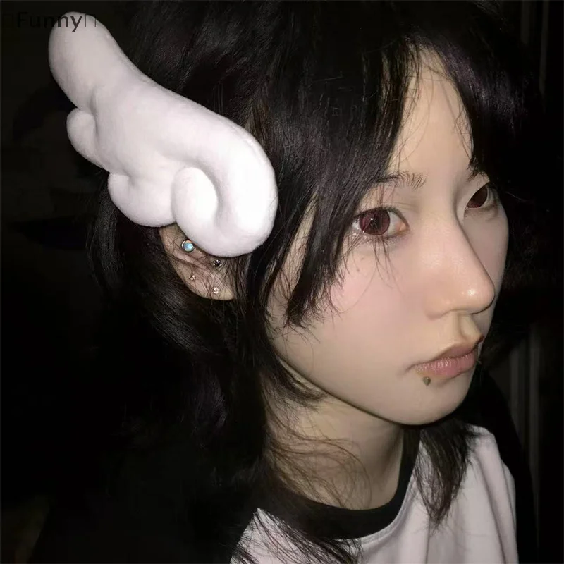 

〔Funny〕 Y2K Kawaii Plush Angel Wings Sweet Hair Clip Side Clip Hairpin Hair Accessories For Women Girls Hair Accessory