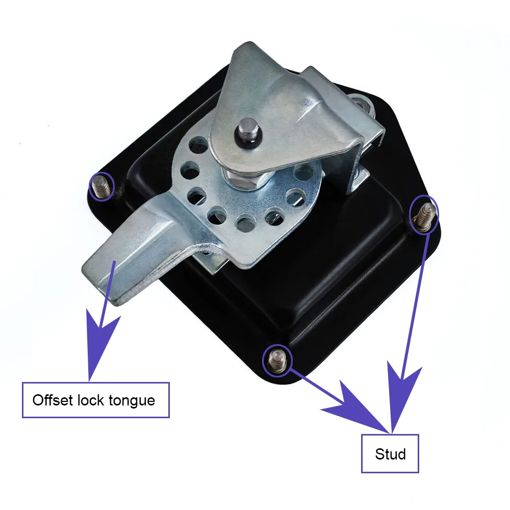 أسود قابل للطي T مقبض قفل راحة أقفال باب الخزانة شاحنة مقطورة أداة صندوق مجداف مزلاج مع مسمار #4