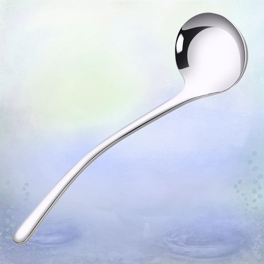 Stainless Steel Ladle Long Handle Soup Spoon Large Serving Ladle Chef Spoon for Cooking Stirring