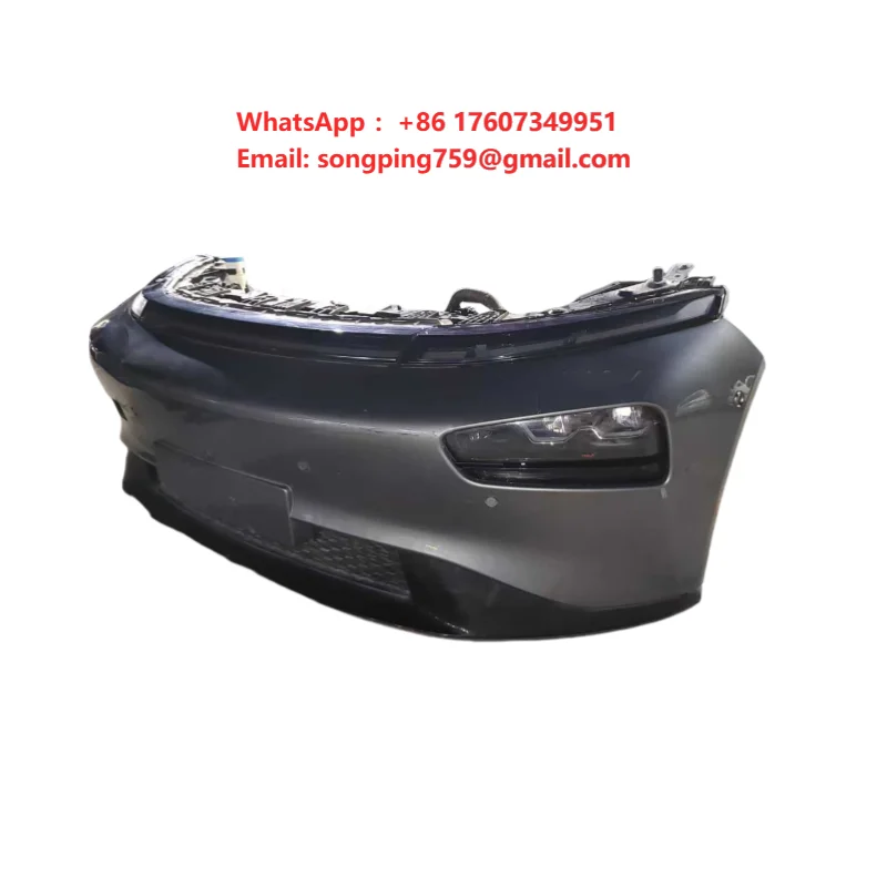 2020 Xiaopeng P7 Front Bumper Assembly Auto Upgrade Black ABS Used Condition Fog Light Universal Fitment 6-Month Warranty 100%