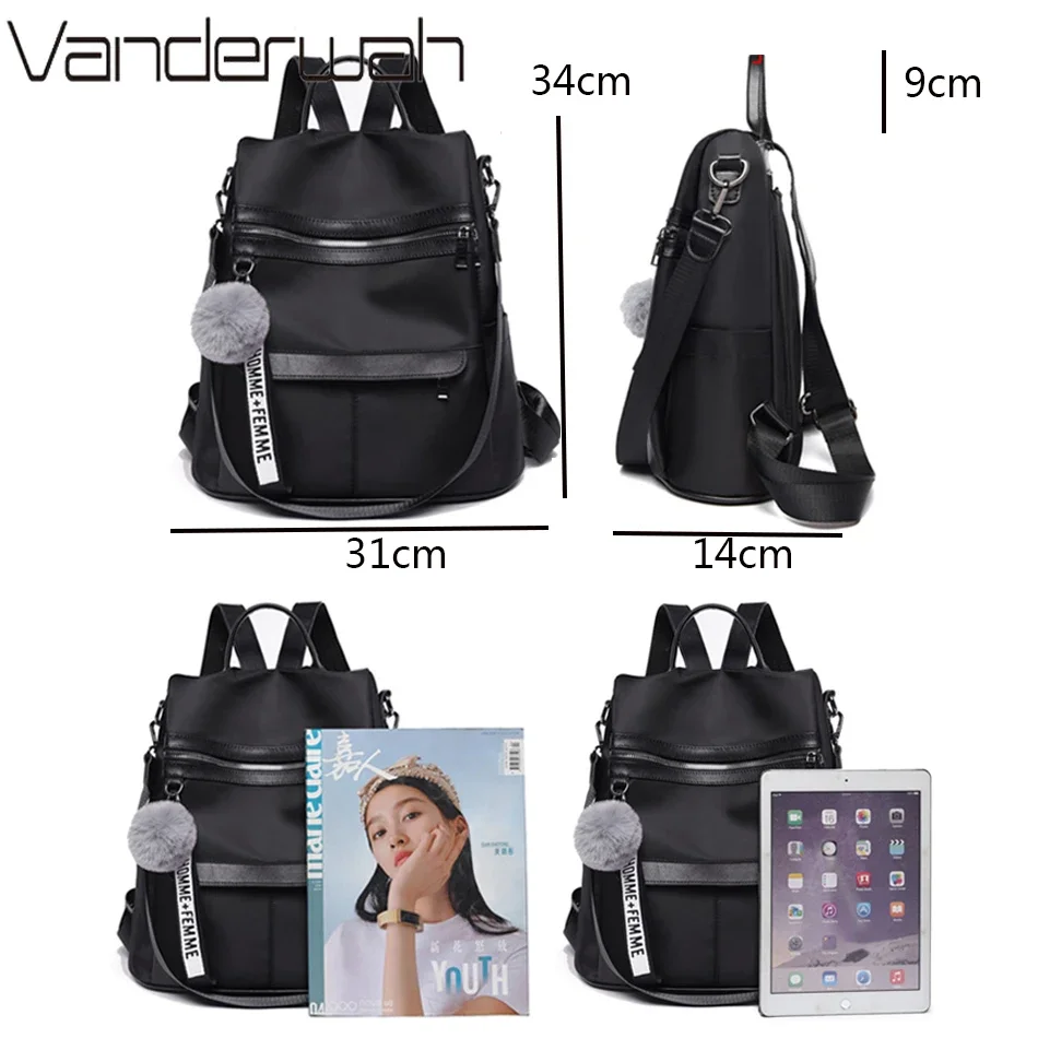 2024 New Waterproof Oxford Cloth Women zaino Designer Light Travel Bagpacks borse da scuola di moda borse a tracolla Casual da donna