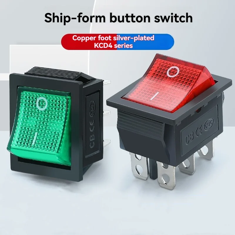  KCD4 Rocker Switch ON-OFF 4 Pins /6 Pins Electrical equipment With Light Power Switch Switch cap 16A 250VAC/ 20A 125V