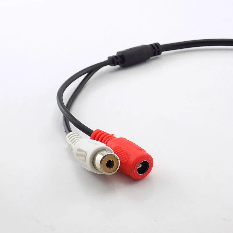 DC 9V-12V Microphone Sound Monitor Audio Pickup listening Monitoring RCA Female Adapter for CCTV audio Camera Security L19