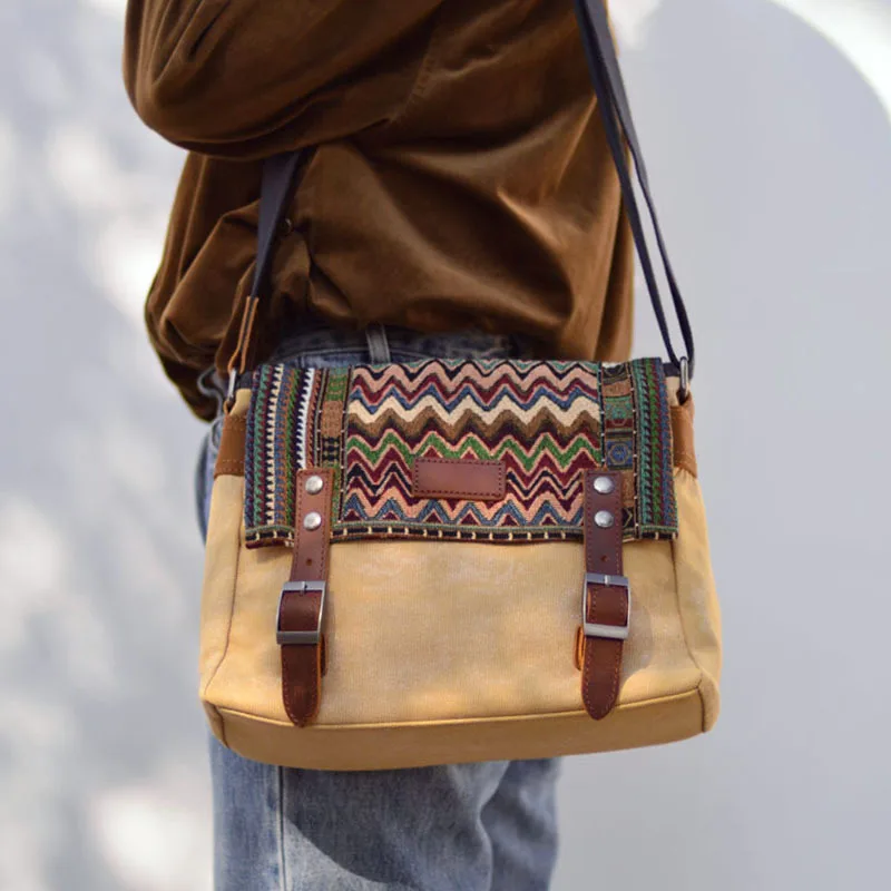 

Богемная парусиновая сумка через плечо для женщин, большая вместительная сумка Cambridge, универсальная портативная сумка-шоппер в этническом стиле