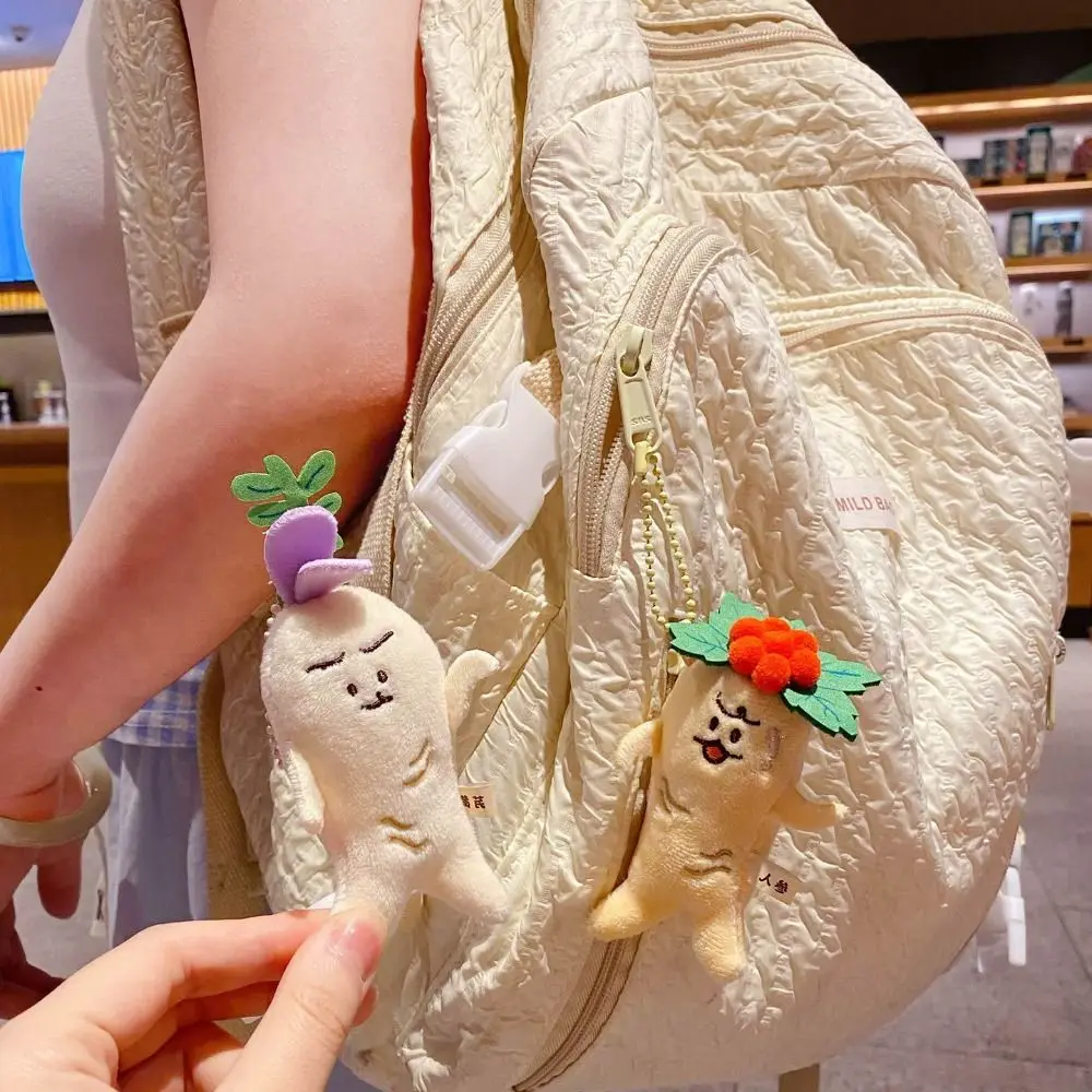 

PP Cotton Expression Doll Keychains Fluffy Collection Mugwort Scented Plush Pendant Comfortable Cartoon Ginseng Plush Keychain