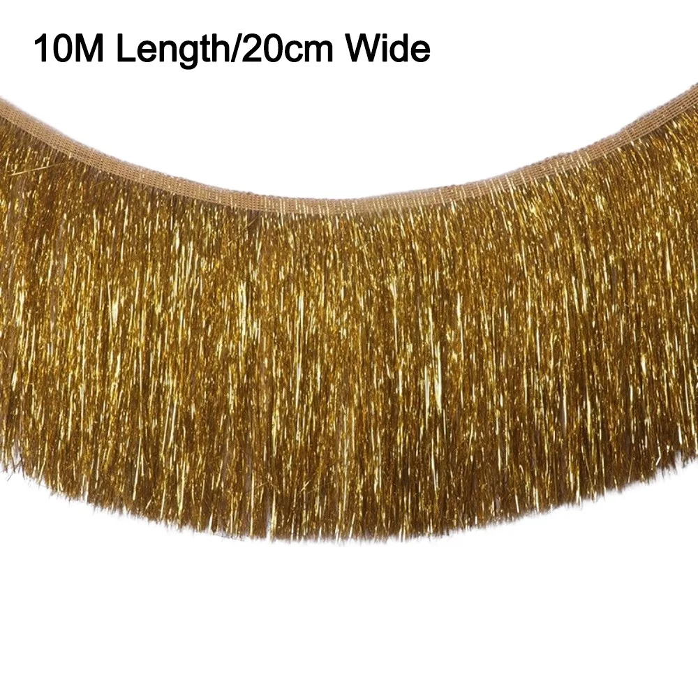 

10M New 10M Length Skirt Tassel 20cm Wide Gradient Fringe Ornaments Illusion Laser DIY Laser Fringe Lace Designer Clothing