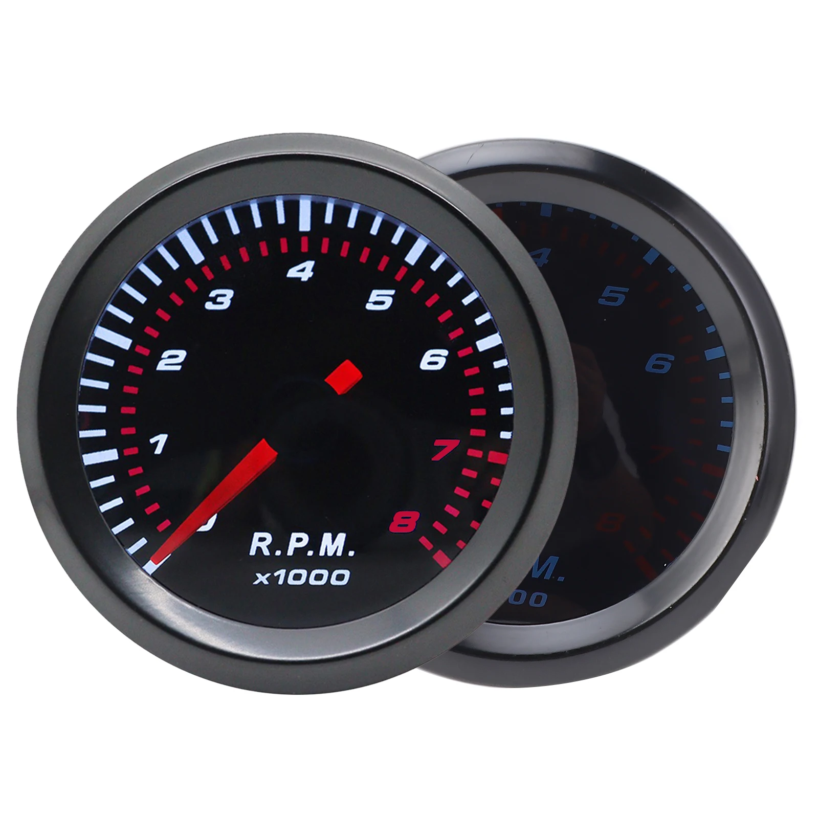 Car Tachometer 55mm RPM Gauge Tachometer for Car 8000 RPM Gauge Tachometer 55mm Diameter for 1 to 8 Cylinder Gas Powered Engine