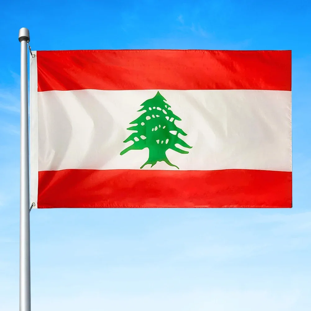Large Lebanon Lebanese Flag 3x5FT Creative Lebanese Flag Polyester Lebanese World Countries Flags Republic of Lebanon Flag