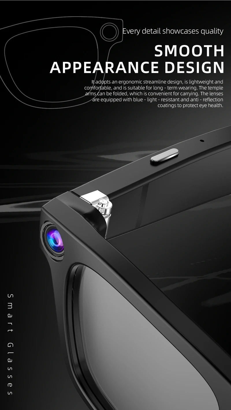 Xiaomi 800 واط بكسل ذكي AI نظارات مايكرو كاميرا التصوير الفوتوغرافي تسجيل الفيديو مكالمة صوتية ترجمة التدرج النظارات الشمسية
