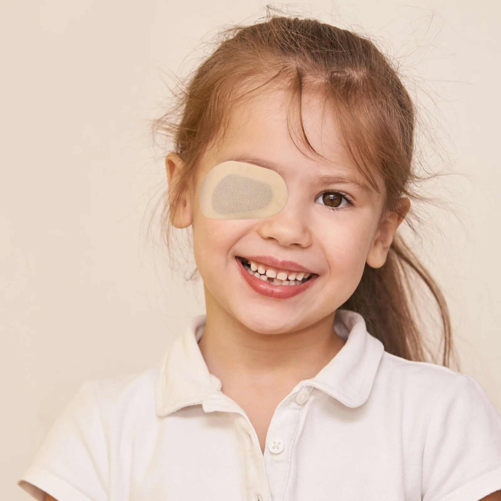 

12pcs Corrective Patches For Amblyopia Breathable Non-Woven Pediatric Single Eye Masks Kids Vision Training Eye Covers Natural