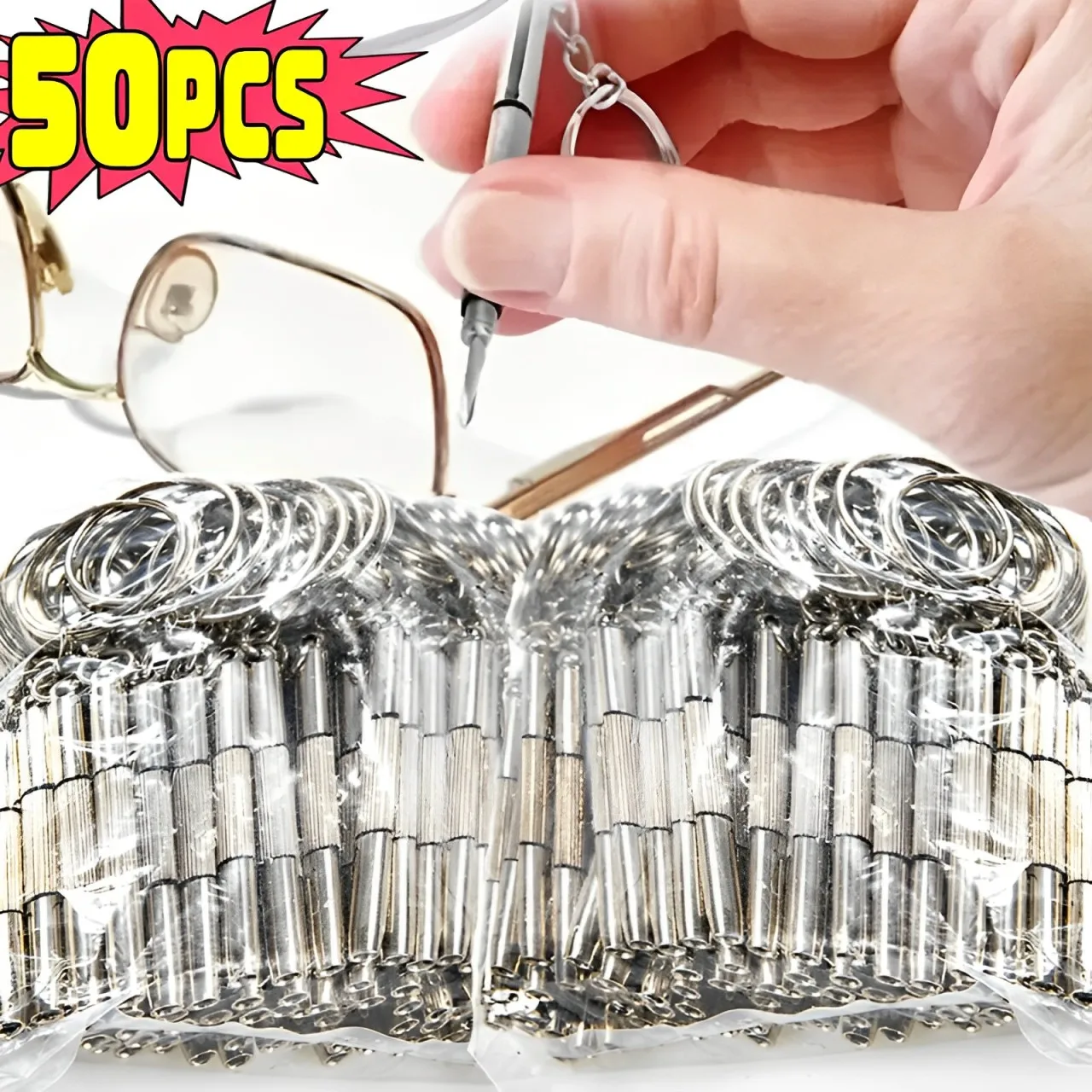 5/30pcs Portable Steel Glasses Screwdriver Eyeglass Screwdriver Watch Repair Kit Keychain Hand Tools Precision Screwdriver Tools