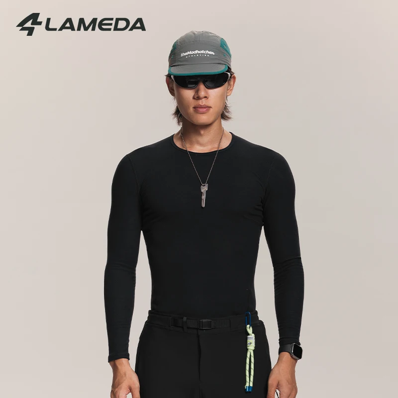 

LAMEDA 2025 Men's 0°C Base Layer Winter Warmth Thermal Fleece Bicycle Underwear Road Bike Shirts MTB Long Sleeve Cycling Jersey