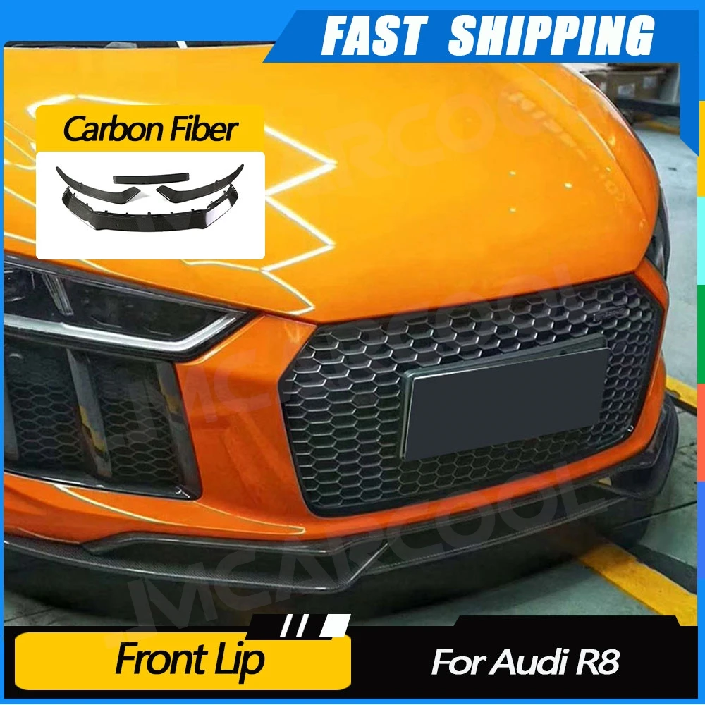 

JMCARCOOL Для Audi R8 2016-2019: Гоночный карбоновый сплиттер переднего бампера, накладка-спойлер, обвес, стайлинг автомобиля