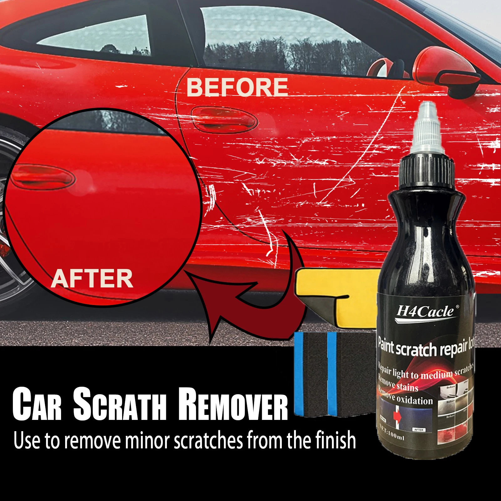 Auto Scratch Repair Agent Paint Fine Marks Scratches Polishing Repair Paint Stain Removal Cleaning Translucent Repair Agent