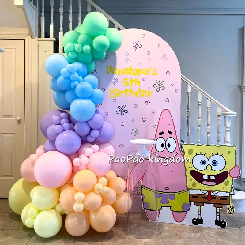 SpongeBob Schwammkopf Themen-Ballonset Zahlen-Latex-Folienballons Happy Birthday Party Dekoration Baby-Shower Geschenk Zubehör