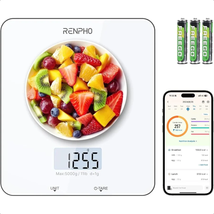

Food Scale with Nutritional Calculator Digital Kitchen Scale for Weight Loss Smart Food Weight Scale with App for ro Keto Calor