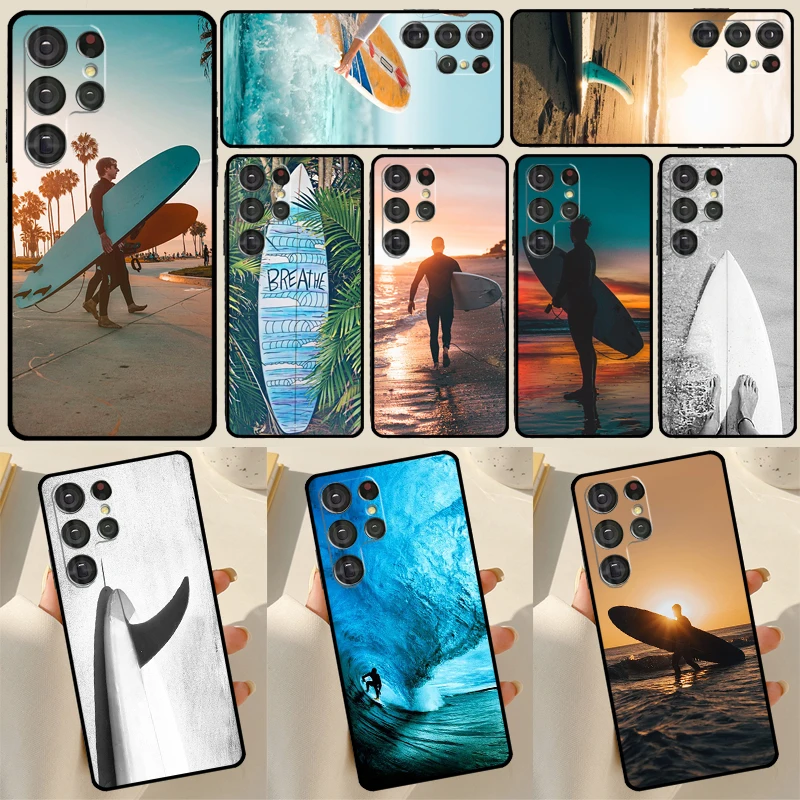 Surf Surfboard Phone Case For Samsung Galaxy S23 S20 FE S21 Ultra S22 Plus Note 10 20 S8 S9 S10 Plus Cover