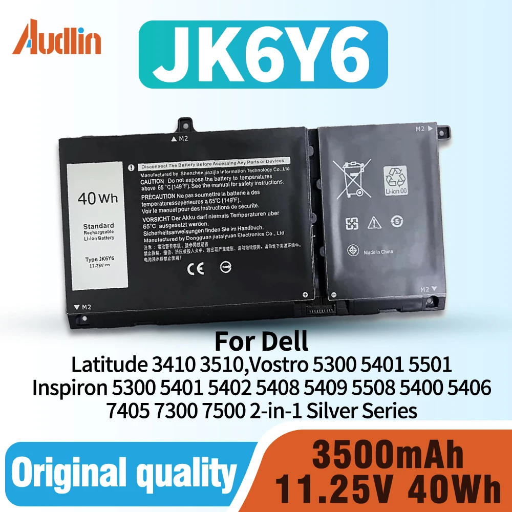 

40Wh JK6Y6 Laptop Battery for Dell Latitude 3410 3510 Vostro 5300 5401 5501 Inspiron 5300 5401 5402 5408 5409 5508 5400 7405