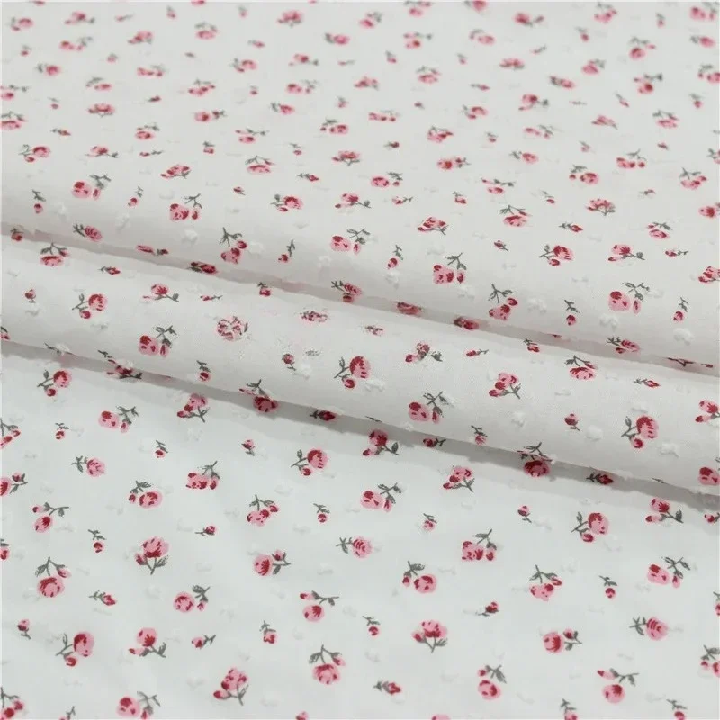 

150x50cm Cotton Small Floral Cut Jacquard Printed Cloth, Making Home Decoration Fabric Material for Clothes Sewing Cloth