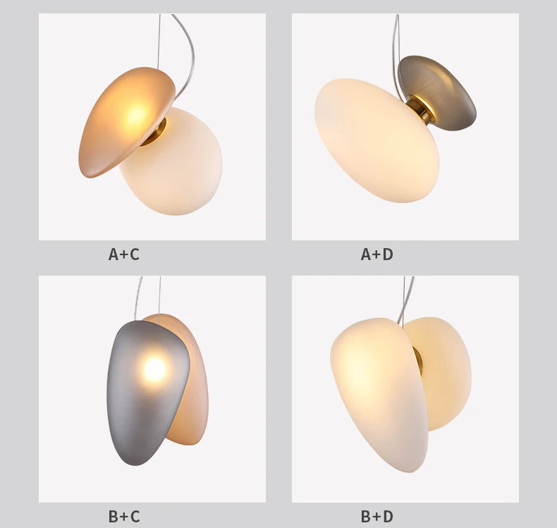 Colorful Glass Chandelier White Blue Gray Amber Pendant