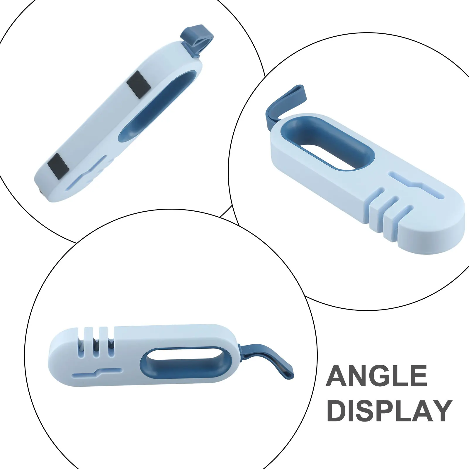 

8.1x2.5x1.5inch 4in1 Sharpening Stone Hanging Rope Non-slip Rubber Base 3 Coarse And Fine Slots Comfortable Grip