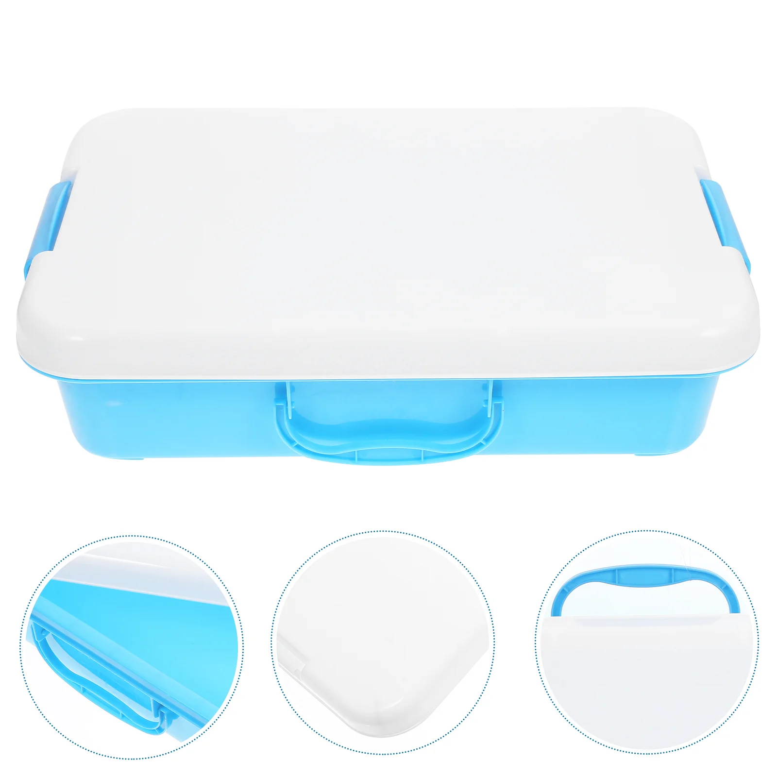 

Activity Trays with Lids Outdoor Sandbox Table Storage Beach Toys for Girls Plastic Basket Blue Toddler