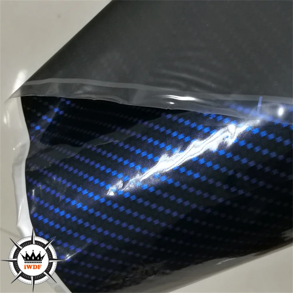50cm Width Blue Carbon Fibre Hydrographic Film 2/6/10M Water Transfer Printing Film WDF008T