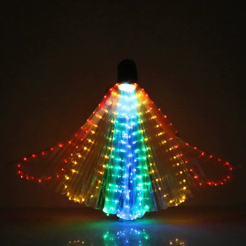 الملونة أداء الرقص الشرقي زي LED أجنحة الرقص اكسسوارات الفتيات أجنحة LED زي LED أجنحة الفراشة لا عصا