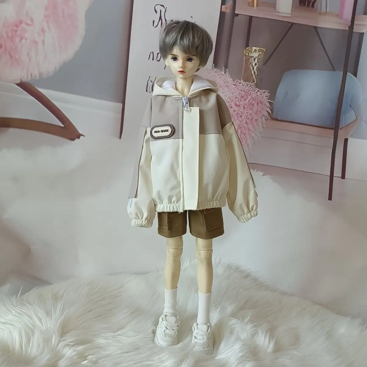 BJD doll clothes for 1/4 size cute doll clothes hooded jacket windbreaker coat BJD doll clothes 1/4 doll accessories