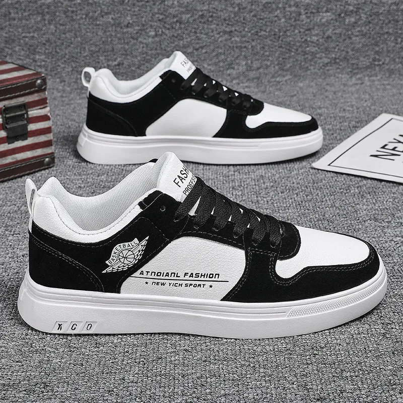 Men Vulcanized Sneakers White Sneakers Lightweight Breathable Sports Casual Running Shoes for Teenagers Versatile Skateboard